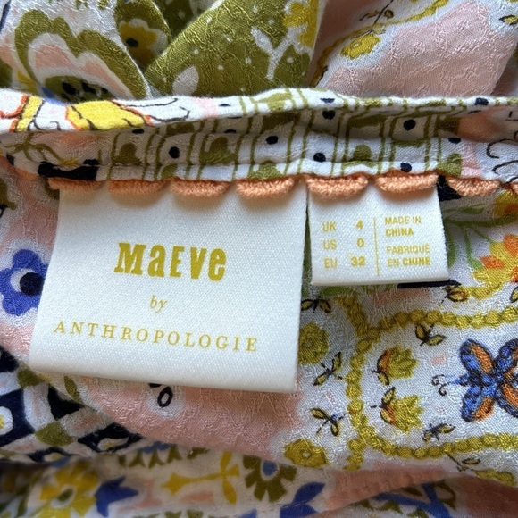 Maeve by Anthropologie Boswell Patchwork Blouse Paisley Pink Sz 0 - Picture 11 of 14